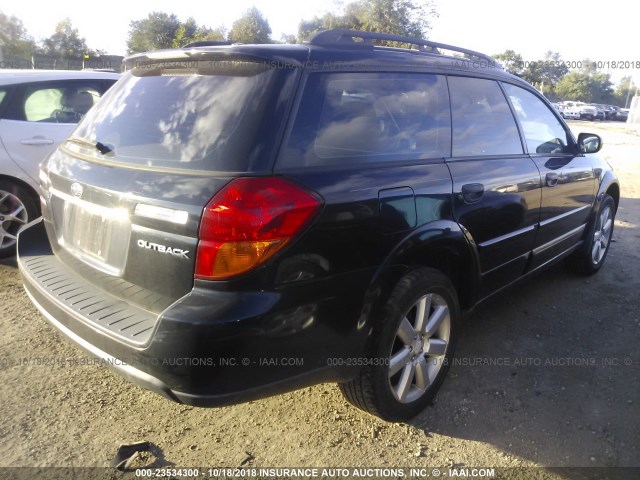 4S4BP61C067329860 - 2006 SUBARU LEGACY OUTBACK 2.5I BLACK photo 4