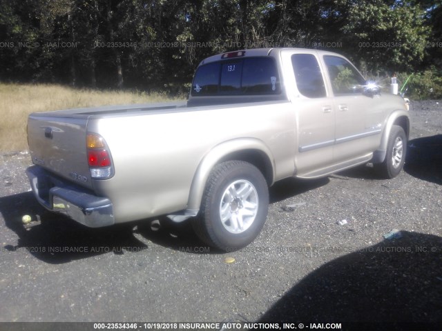 5TBBT44123S368944 - 2003 TOYOTA TUNDRA ACCESS CAB SR5 BEIGE photo 4