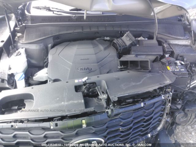 5XYPG4A58KG489630 - 2019 KIA SORENTO LX/L GRAY photo 10