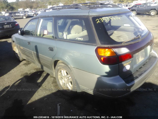 4S3BH675X37634157 - 2003 SUBARU LEGACY OUTBACK AWP 绿色 照片 3