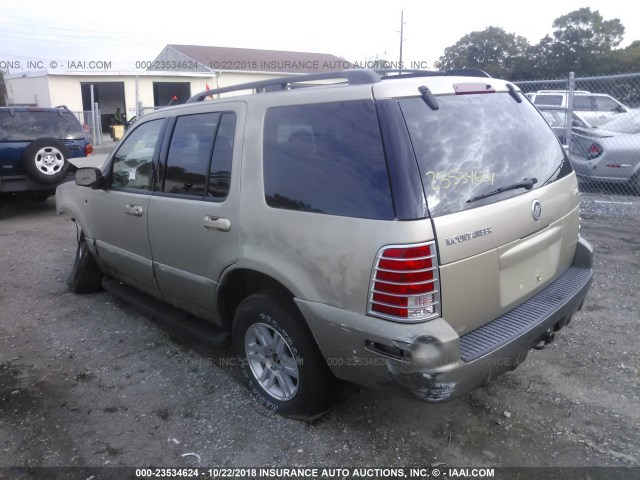 4M2ZU86K63UJ20301 - 2003 MERCURY MOUNTAINEER  GOLD photo 3