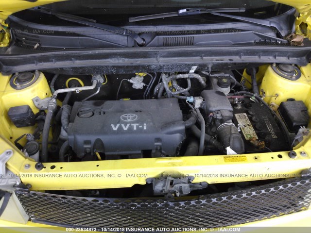 JTLKT334054013903 - 2005 TOYOTA SCION XB Amarillo foto 10