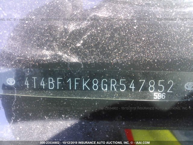 4T4BF1FK8GR547852 - 2016 TOYOTA CAMRY LE/XLE/SE/XSE 白色 照片 9