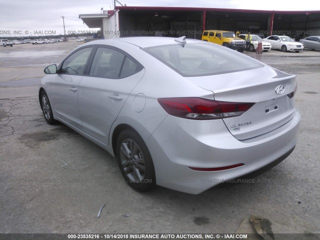 5NPD84LF7JH262992 - 2018 HYUNDAI ELANTRA SEL/VALUE/LIMITED SILVER photo 3