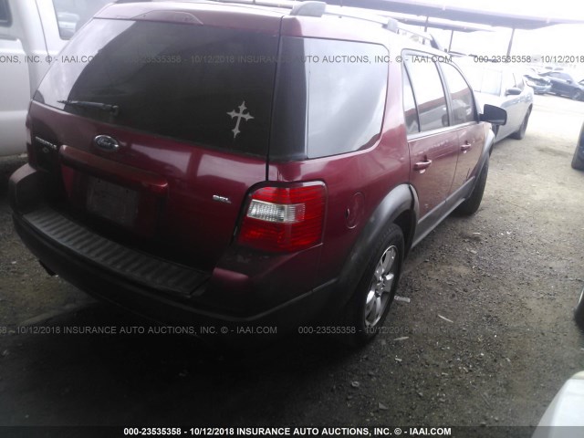 1FMZK02165GA26653 - 2005 FORD FREESTYLE SEL RED photo 4