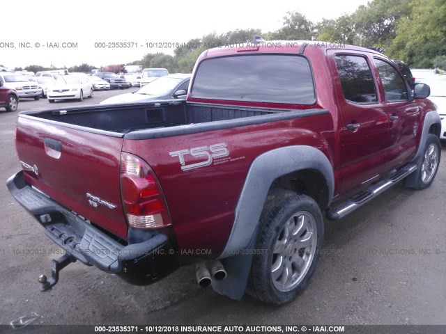 5TEJU62N56Z279765 - 2006 TOYOTA TACOMA DOUBLE CAB PRERUNNER RED photo 4