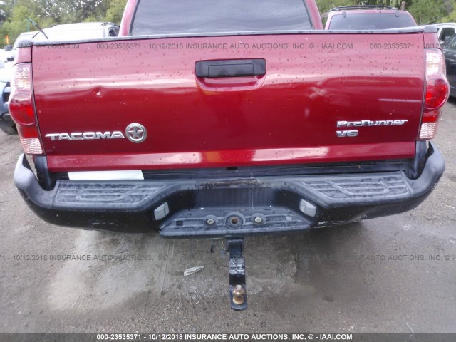 5TEJU62N56Z279765 - 2006 TOYOTA TACOMA DOUBLE CAB PRERUNNER RED photo 6
