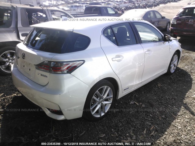 JTHKD5BHXG2257516 - 2016 LEXUS CT 200 WHITE photo 4