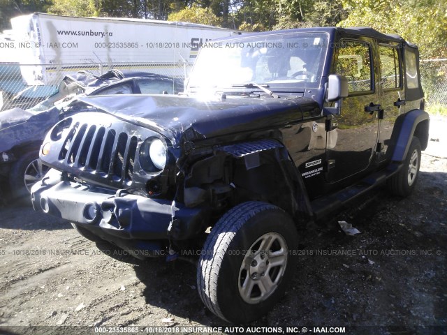 1J4BA3H10AL173466 - 2010 JEEP WRANGLER UNLIMITE SPORT BLACK photo 2