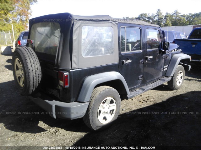 1J4BA3H10AL173466 - 2010 JEEP WRANGLER UNLIMITE SPORT BLACK photo 4