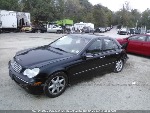 WDBRF61J83A441095 - 2003 MERCEDES-BENZ C 240 BLACK photo 2