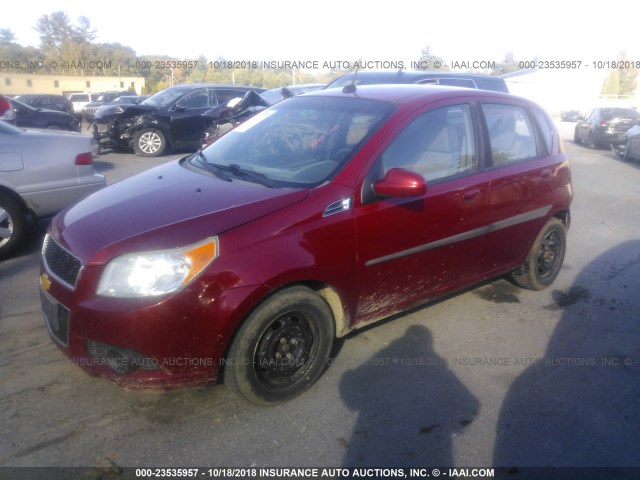 KL1TD6DE5AB115815 - 2010 CHEVROLET AVEO LS/LT წითელი ფოტო 2