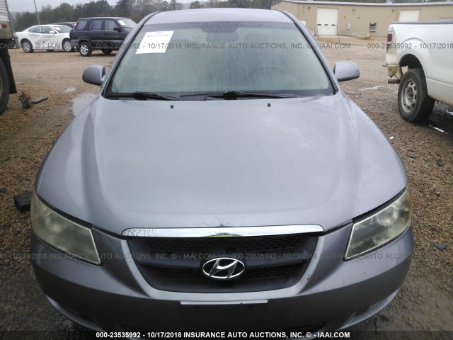 5NPEU46F06H153499 - 2006 HYUNDAI SONATA GLS/LX SILVER photo 6