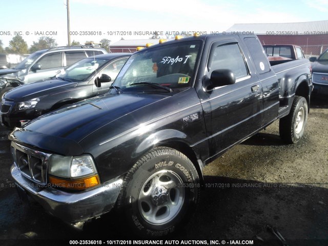 1FTZR15X7YPB66639 - 2000 FORD RANGER SUPER CAB BLACK photo 2