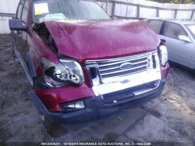 1FMEU31K97UA38952 - 2007 FORD EXPLORER SPORT TR XLT RED photo 6