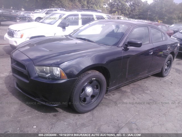 2B3CL1CG9BH554656 - 2011 DODGE CHARGER POLICE BLACK photo 2