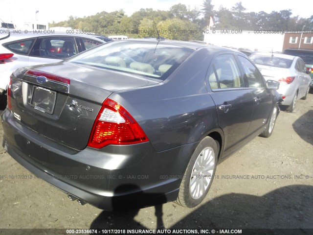 3FADP0L35AR211494 - 2010 FORD FUSION HYBRID GRAY photo 4