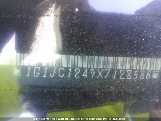 1G1JC1249X7128586 - 1999 CHEVROLET CAVALIER RS BLACK photo 9