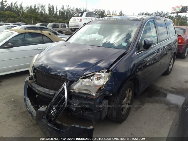 5FNRL38735B089959 - 2005 HONDA ODYSSEY EXL BLUE photo 2