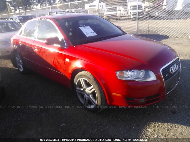 WAUDF78EX6A233456 - 2006 AUDI A4 2.0T QUATTRO RED photo 1