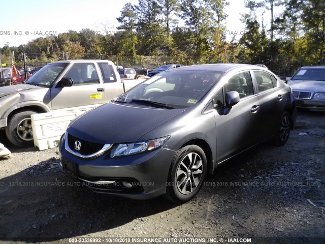 2HGFB2F98DH545372 - 2013 HONDA CIVIC EXL GRAY photo 2