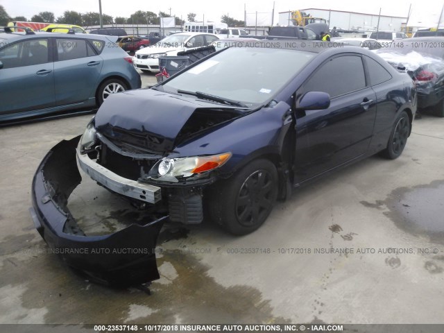 2HGFG12637H528409 - 2007 HONDA CIVIC LX BLUE photo 2