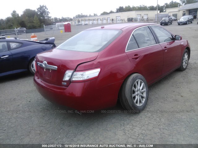 4T1BB3EK5AU119022 - 2010 TOYOTA CAMRY HYBRID RED photo 4