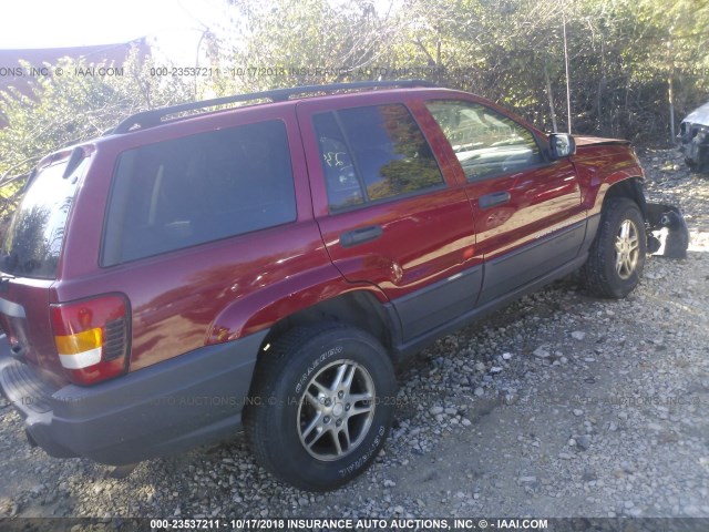 1J4GW48S64C379031 - 2004 JEEP GRAND CHEROKEE LAREDO/COLUMBIA/FREEDOM 红色 照片 4