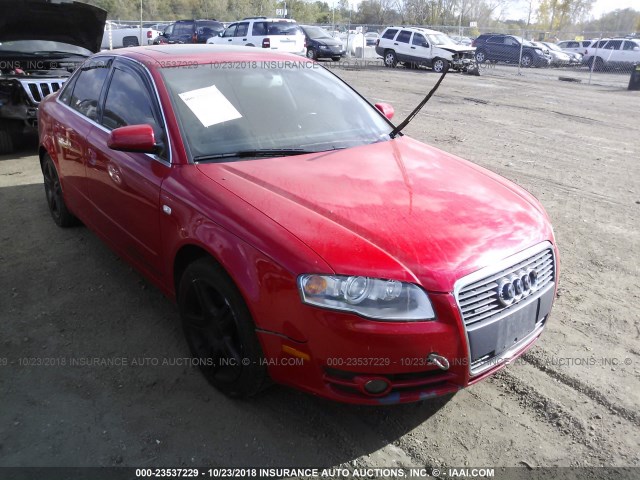 WAUDF78E37A050479 - 2007 AUDI A4 2.0T QUATTRO RED photo 1