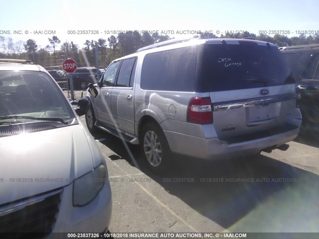 1FMJK2AT4HEA34438 - 2017 FORD EXPEDITION EL LIMITED SILVER photo 3