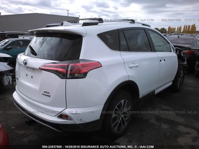 JTMRJREV9GD027259 - 2016 TOYOTA RAV4 HV XLE WHITE photo 4