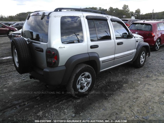 1J4GL48KX2W252982 - 2002 JEEP LIBERTY SPORT SILVER photo 4