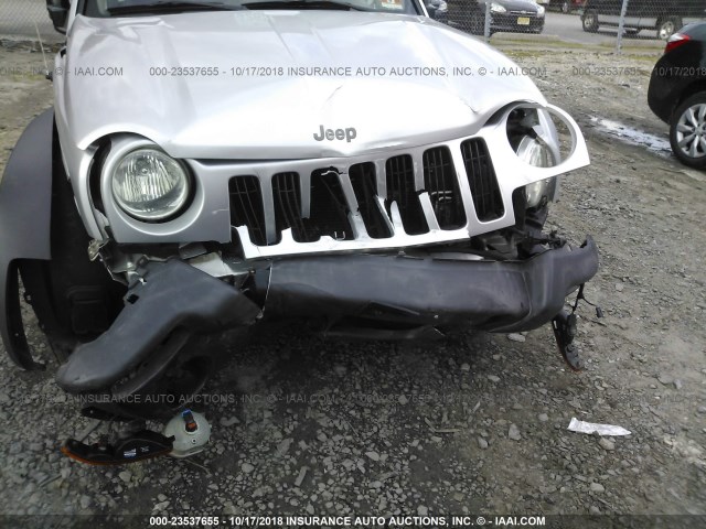 1J4GL48KX2W252982 - 2002 JEEP LIBERTY SPORT SILVER photo 6