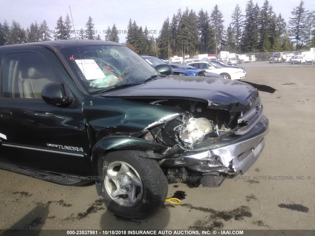 5TBBT48111S206956 - 2001 TOYOTA TUNDRA ACCESS CAB LIMITED GREEN photo 6