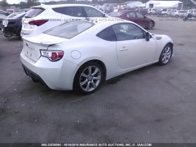 JF1ZCAC1XD1608638 - 2013 SUBARU BRZ 2.0 LIMITED WHITE photo 4