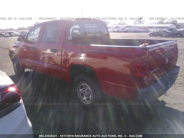 1D7HE28K97S208498 - 2007 DODGE DAKOTA QUAD/ST RED photo 3