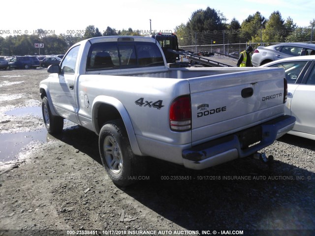 1D7GG36N03S369552 - 2003 DODGE DAKOTA SPORT SILVER photo 3