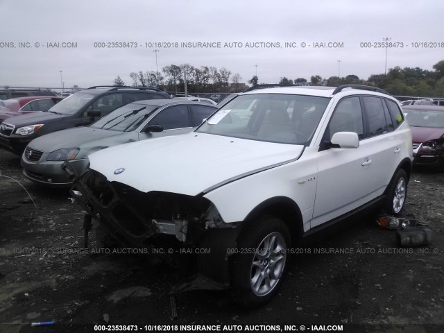 WBXPA73474WB24424 - 2004 BMW X3 2.5I WHITE photo 2