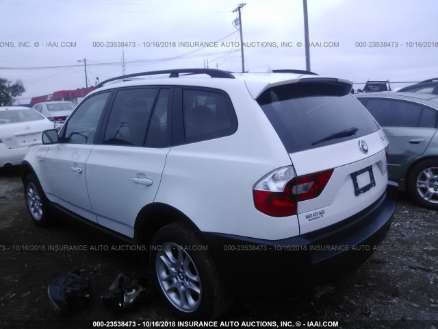 WBXPA73474WB24424 - 2004 BMW X3 2.5I WHITE photo 3