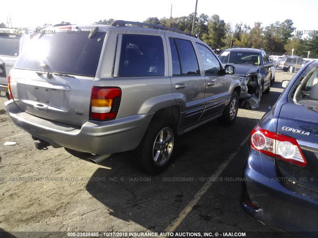 1J8GW68J92C210992 - 2002 JEEP GRAND CHEROKEE OVERLAND GRAY photo 4