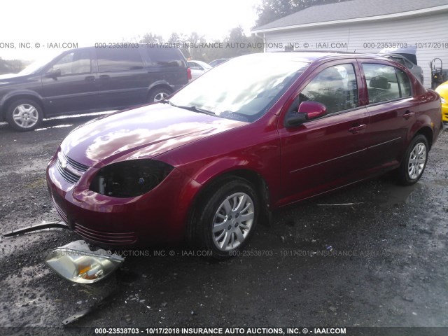 1G1AD5F57A7115155 - 2010 CHEVROLET COBALT 1LT RED photo 2