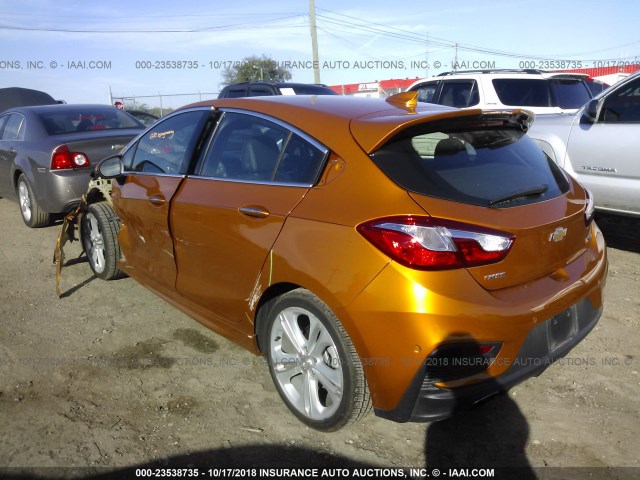 3G1BF6SM1HS525687 - 2017 CHEVROLET CRUZE PREMIER ORANGE photo 3