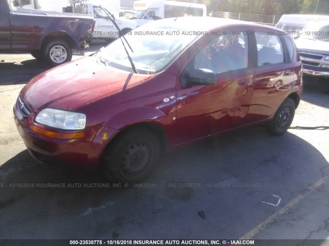 KL1TD66648B167050 - 2008 CHEVROLET AVEO LS RED photo 2