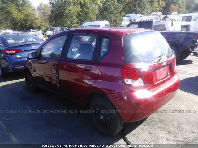 KL1TD66648B167050 - 2008 CHEVROLET AVEO LS RED photo 3