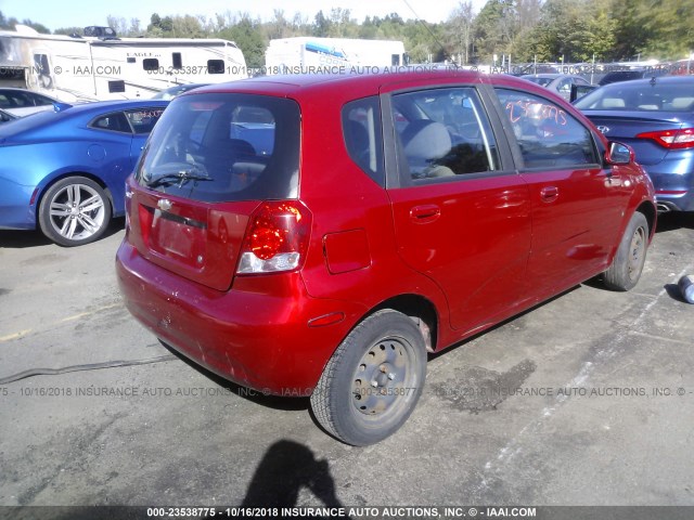 KL1TD66648B167050 - 2008 CHEVROLET AVEO LS RED photo 4