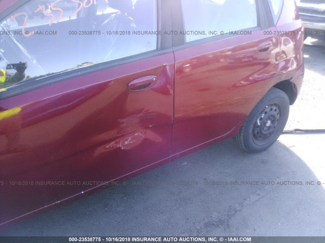 KL1TD66648B167050 - 2008 CHEVROLET AVEO LS RED photo 6