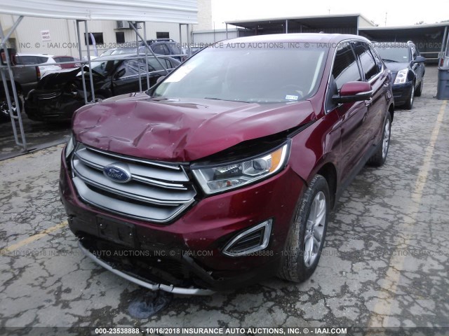 2FMPK3K91HBB59251 - 2017 FORD EDGE TITANIUM RED photo 2