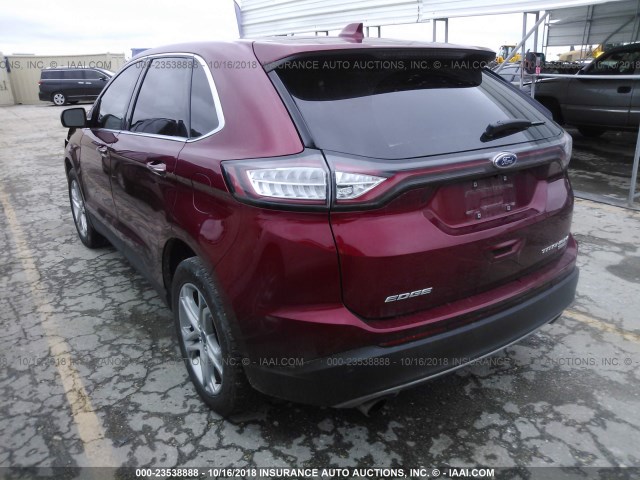 2FMPK3K91HBB59251 - 2017 FORD EDGE TITANIUM RED photo 3