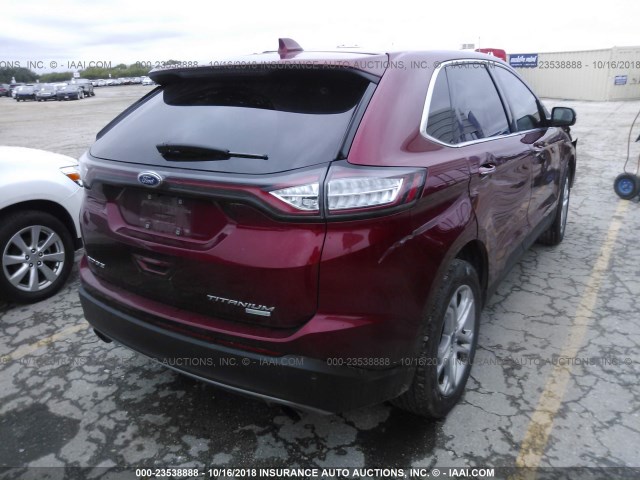 2FMPK3K91HBB59251 - 2017 FORD EDGE TITANIUM RED photo 4