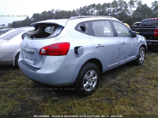 JN8AS5MT7EW105126 - 2014 NISSAN ROGUE SELECT S BLUE photo 4